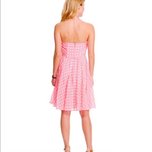 Vineyard Vines Pink Halter Silk Dress fit & flare - Picture 5 of 9